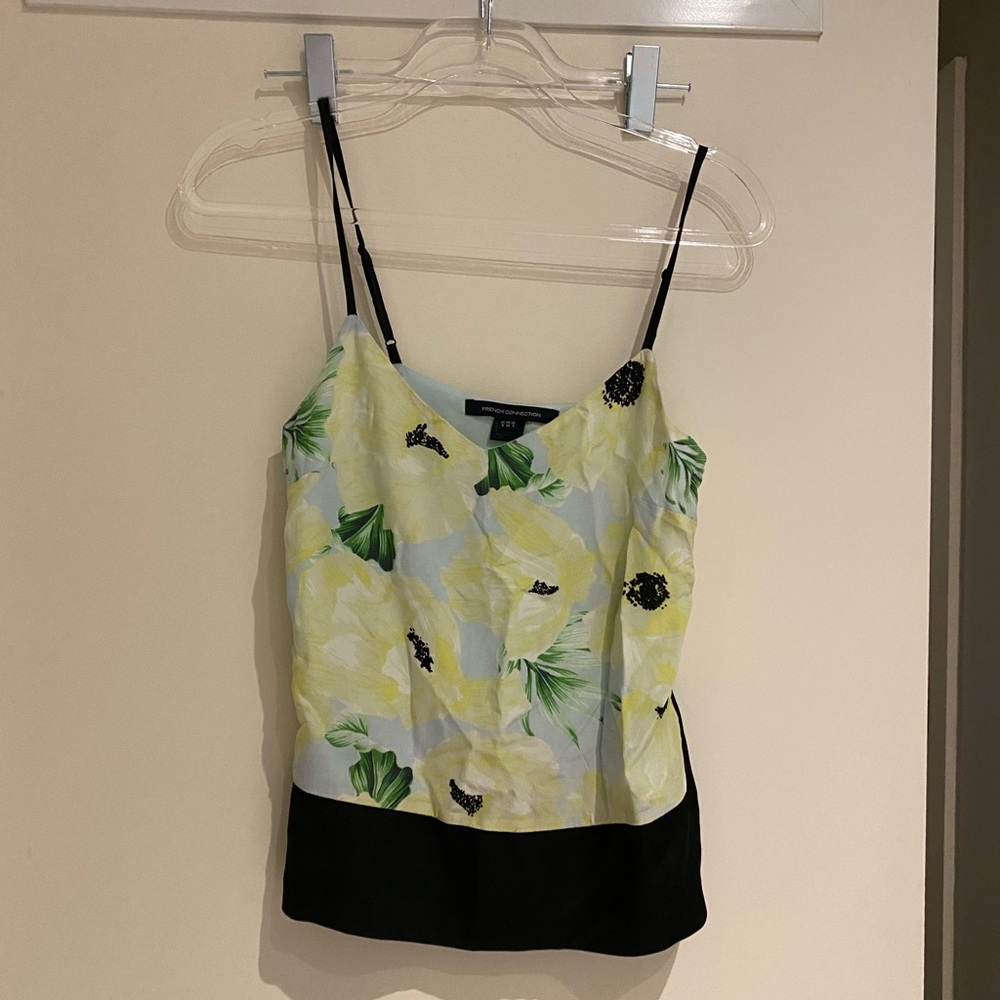 French Connection Island Yellow Green Tank